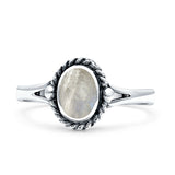 Oval New Design Thumb Ring Statement Fashion Oxidized Simulated Moonstone Solid 925 Sterling Silver