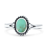 Oval New Design Thumb Ring Statement Fashion Oxidized Simulated Turquoise Solid 925 Sterling Silver
