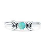 Moon Thumb Ring Statement Fashion Oxidized Simulated Turquoise Solid 925 Sterling Silver