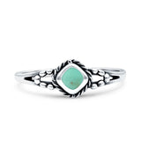 Princess Vintage Style Thumb Ring Fashion Oxidized Simulated Turquoise Solid 925 Sterling Silver
