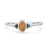 Simple Design Oval Thumb Ring Statement Fashion Oxidized Simulated Tiger Eye 925 Sterling Silver