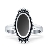 Oval Black Onyx Ring Oxidized Twisted 925 Sterling Silver Wholesale