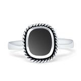 Cushion Cut Twisted Ring Oxidized Black Onyx 925 Sterling Silver Wholesale