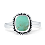 Cushion Cut Twisted Ring Oxidized Turquoise 925 Sterling Silver Wholesale