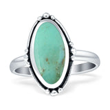 Oval Oxidized Turquoise Thumb Ring 925 Sterling Silver Wholesale
