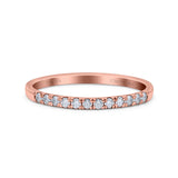 14K Rose Gold 0.18ct Round 2mm G SI Stackable Eternity Diamond Engagement Wedding Band Ring Size 6.5