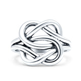 Celtic Double Infinity Oxidized Band Solid 925 Sterling Silver Thumb Ring (15mm)