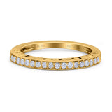 14K Yellow Gold 0.23ct Round 2mm G SI Ladies Eternity Diamond Engagement Wedding Band Ring Size 6.5