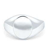 925 Sterling Silver Classical Signet Plain Band High Polished Mens Ring Wholesale