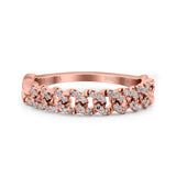 14K Rose Gold 0.19ct Round 4mm G SI Ladies Curve Eternity Diamond Engagement Wedding Band Ring Size 6.5