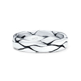 Snake Skin Band Oxidized Solid 925 Sterling Silver Thumb Ring (4.5mm)