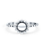 Sunflower Oxidized Band Solid 925 Sterling Silver Thumb Ring (9mm)