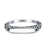 925 Sterling Silver Signet Oxidized Trendy Band Thumb Ring Wholesale