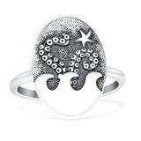 Oval Octopus Starfish Oxidized Ring 925 Sterling Silver Wholesale