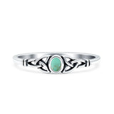 Weave Trinity Celtic Oval Thumb Ring Statement Fashion Simulated Turquoise 925 Sterling Silver