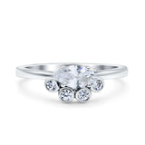 Marquise Art Deco Wedding Engagement Ring Simulated Cubic Zirconia 925 Sterling Silver