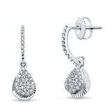 14k Solid White Gold Drop Dangle Studs Diamond Earrings Wholesale
