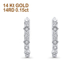 14K White Gold .15ct Hoop Huggie Diamond Earrings
