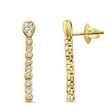 14k Solid Yellow Gold Infinity Drop Dangle Diamond Earrings Wholesale