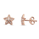 Star Diamond Stud Earring 14K Rose Gold 0.12ct Wholesale
