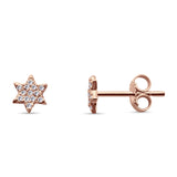 Minimalist Star Diamond Stud Earring 14K Rose Gold 0.13ct Wholesale