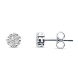 Diamond Flower Stud Earrings Round 14K White Gold 0.25ct Wholesale