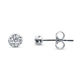 Solid 14K White Gold 3.4mm Round Diamond Stud Earrings Push Back Lovely Earring Wholesale