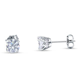 Round Hidden Halo Stud Earring Cubic Zirconia 925 Sterling Silver Wholesale