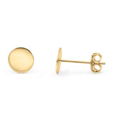 14K Yellow Gold Solid Petite Round Love Half Ball Studs Earring Best Birthday Or Anniversary Gift