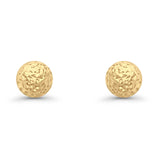 14K Yellow Gold Half Ball Earrings DC Style 9mm