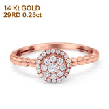 14K Rose Gold 0.25ct Round 7.8mm G SI Promise Diamond Engagement Wedding Ring Size 6.5