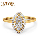 14K Yellow Gold 0.38ct Round 12.5mm G SI Promise Diamond Engagement Wedding Ring Size 6.5