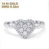 14K White Gold 0.32ct Round 8.4mm G SI Promise Diamond Engagement Wedding Ring Size 6.5