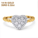 14K Yellow Gold 0.32ct Round 8.4mm G SI Promise Diamond Engagement Wedding Ring Size 6.5