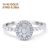 14K White Gold 0.28ct Round 8.8mm G SI Solitaire Promise Diamond Engagement Wedding Ring Size 6.5
