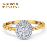 14K Yellow Gold 0.28ct Round 8.8mm G SI Solitaire Promise Diamond Engagement Wedding Ring Size 6.5