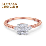 14K Rose Gold 0.26ct Round 6.3mm G SI Diamond Engagement Wedding Promise Ring Size 6.5