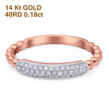 14K Rose Gold 0.18ct Round 4mm G SI Diamond Eternity Engagement Stackable Wedding Trendy Band Ring Size 6.5