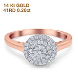 14K Rose Gold 0.20ct Round 9mm G SI Diamond Engagement Wedding Ring Size 6.5