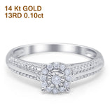 14K White Gold 0.1ct Round 6.5mm G SI Diamond Solitaire Engagement Wedding Ring Size 6.5