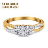 14K Yellow Gold 0.22ct Round 5.5mm G SI Diamond Solitaire Engagement Wedding Ring Size 6.5
