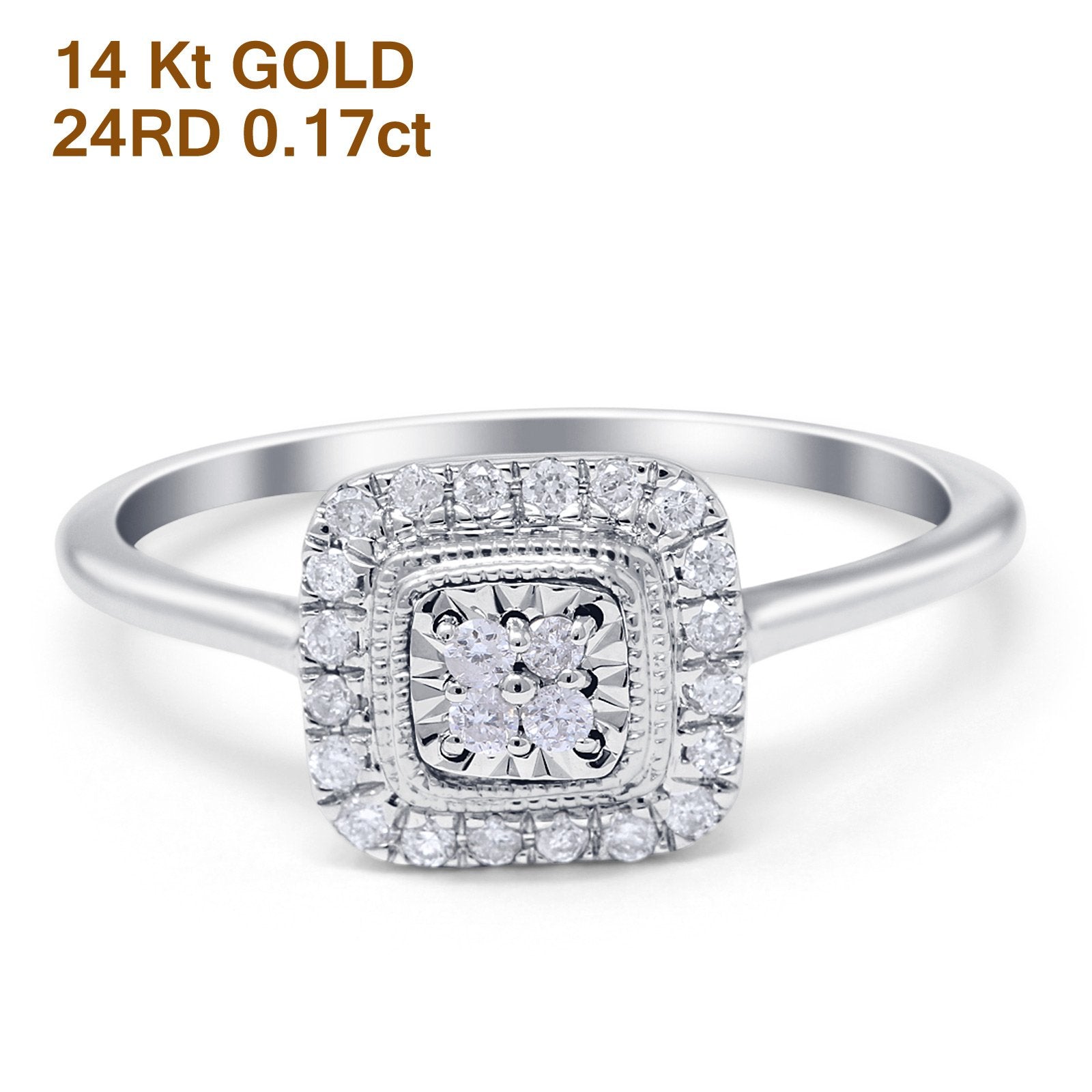 14K White Gold Princess Diamond Ring & Guard Ring Sizes 7 and 7.5 -  Colonial Trading Company