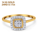 14K Yellow Gold 0.17ct Princess 8.7mm G SI Diamond Engagement Wedding Ring Size 6.5