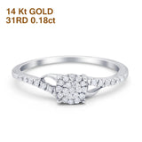 14K White Gold 0.18ct Round 5.5mm G SI Diamond Engagement Wedding Ring Size 6.5