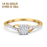 14K Yellow Gold 0.18ct Round 5.5mm G SI Diamond Engagement Wedding Ring Size 6.5