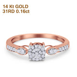 14K Rose Gold 0.16ct Round 5.5mm G SI Diamond Engagement Wedding Ring Size 6.5