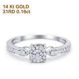 14K White Gold 0.16ct Round 5.5mm G SI Diamond Engagement Wedding Ring Size 6.5