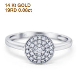 14K White Gold 0.08ct Round 9mm G SI Diamond Engagement Wedding Ring Size 6.5