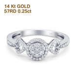 14K White Gold 0.25ct Round 7mm G SI Diamond Promise Engagement Wedding Ring Size 6.5