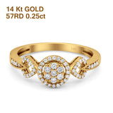 14K Yellow Gold 0.25ct Round 7mm G SI Diamond Promise Engagement Wedding Ring Size 6.5